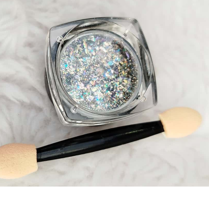 flake holografico prata - pedrarias para adesivos e joias de unhas