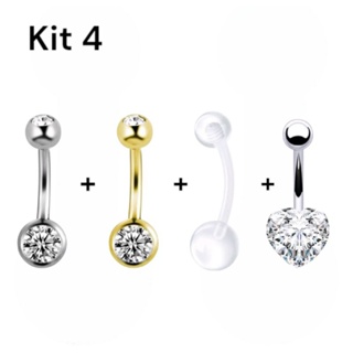 kit 4 piercings de umbigo em Oferta na Shopee