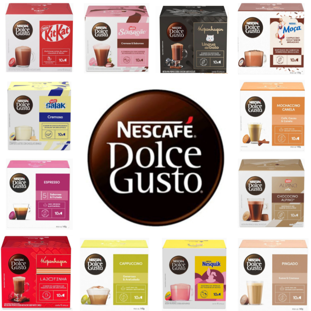 DOLCE GUSTO Cápsulas de Café Dolce Gusto Nescafé Caixa 10 Unidades Novidades Sabores Deliciosos em Oferta na Shopee
