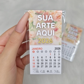 Mini Calendário Personalizado 2026 - imãs de geladeira EMBALADOS UNITÁRIAMENTE. em Oferta na Shopee
