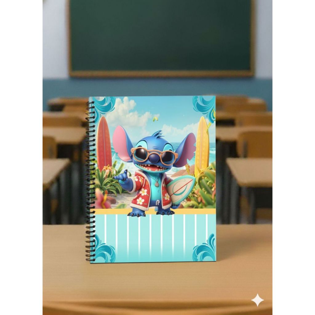 CADERNO A5 STITCH SURFISTA - 40 folhas – CAR070