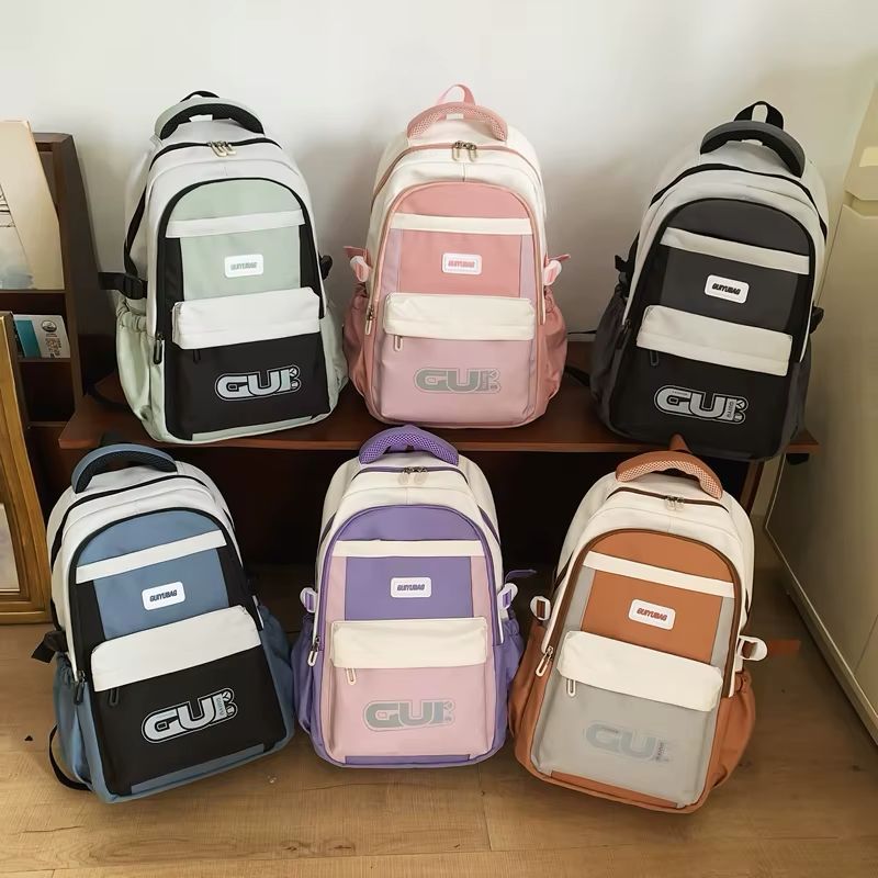 Mochila Escolar Colorida Pastel Guiyubag | Mochila Feminina Grande e Resistente