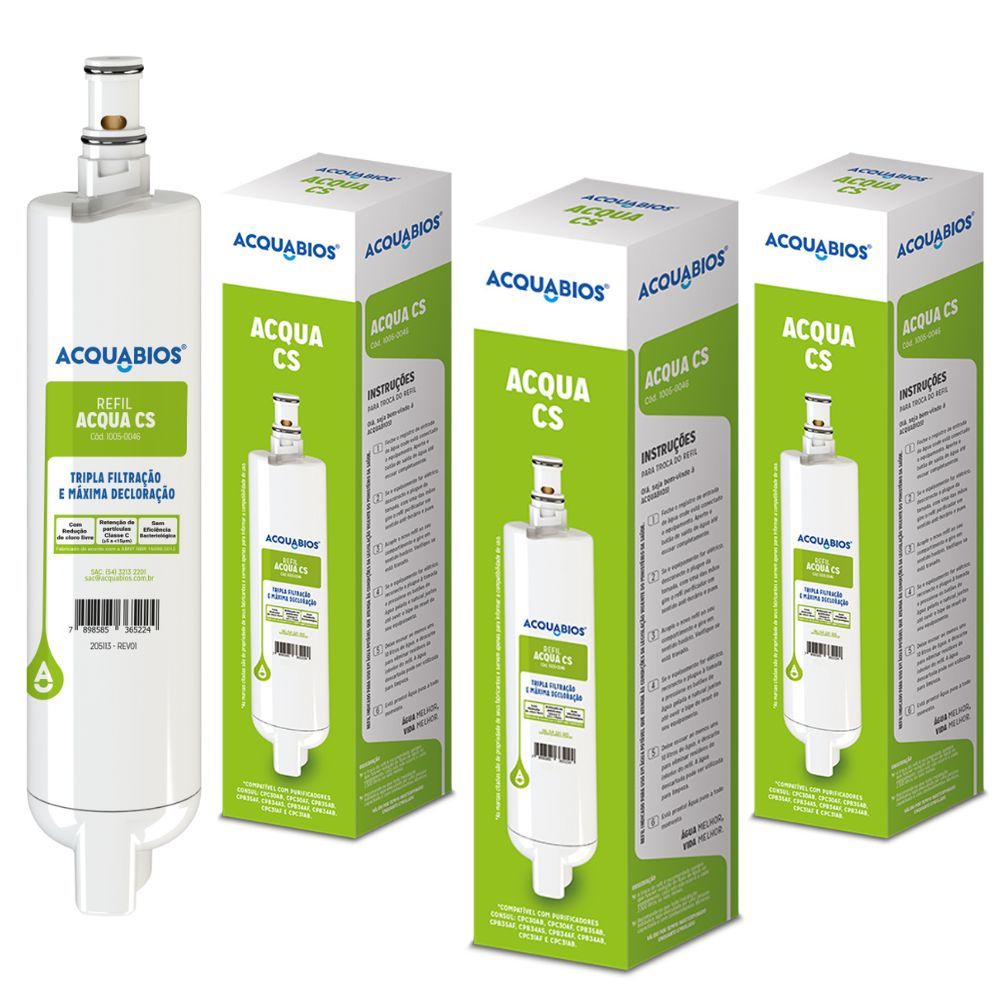Kit 1 a 3 Refil Compatível Filtro Consul Cpc30 Cpc31 Cpb34 Cpb35 Cpb36 Cs Cor Branco