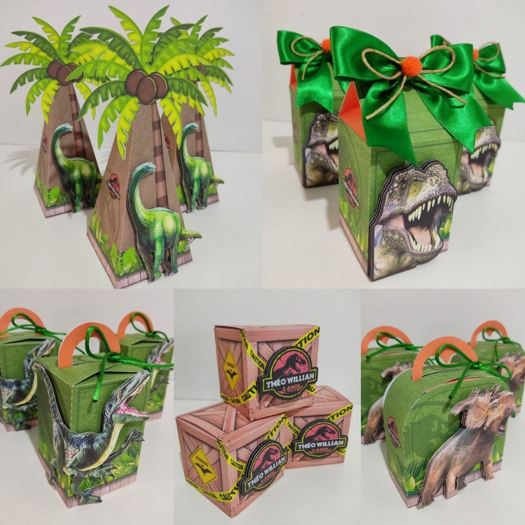 PEGUE E MONTE - kit festa personalizados Dinossauro Lembrancinhas Caixinhas de aniversário para festa