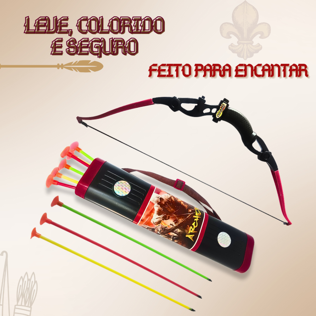 Kit Educativo - Arco e Flecha de Brinquedo com Flecha de Ventosa Seguro - Arco de Brinquedo para Crianças - Black Friday
