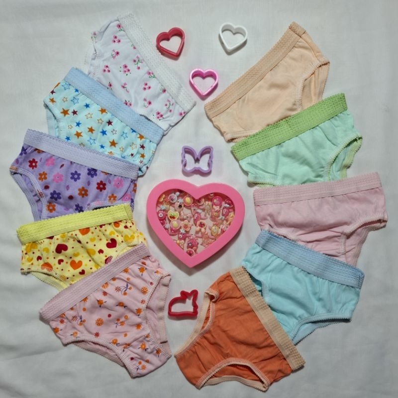 Kit 5 ou 10 Calcinhas Infantil 100% Algodão Cós Confortável Estampadas Lisas Antialérgicas.