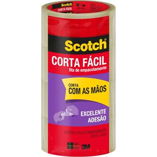 Fita de Empacotamento Scotch Corta Fácil – 45 mm x 40 m, 3M - PT 4 UN em Oferta na Shopee