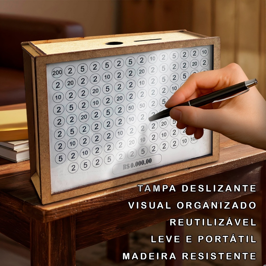 Caixa/Cofrinho 1.000 reais MDF Cru Para Dinheiro Lembranças Artesanato Pintar Personalizar Decoração Festa