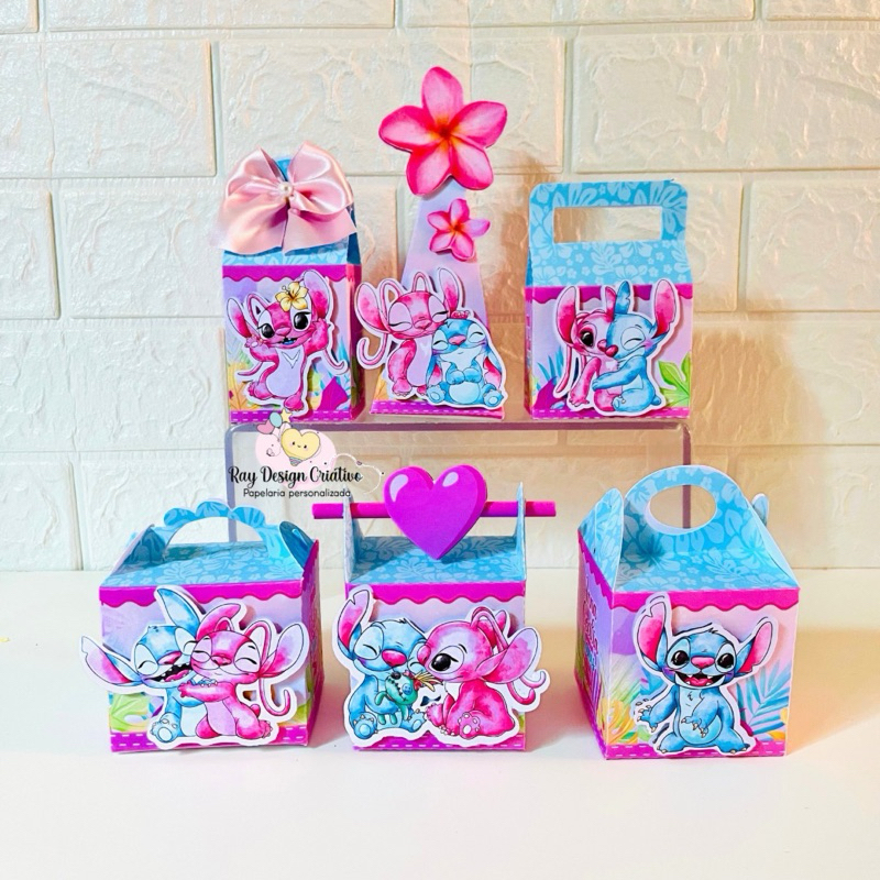 kit Caixas Personalizadas  Stitch e Angel /  Lembrancinhas  Personalizadas /  Festa de Aniversario Infantil / Decoraçãom