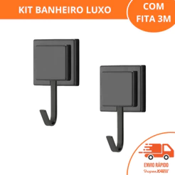 Porta Toalha De Banho Gancho Com Fita Dupla Face 3m