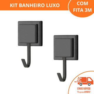 Kit 2 Porta Toalha De Banho Gancho Com Fita Dupla Face 3m em Oferta na Shopee