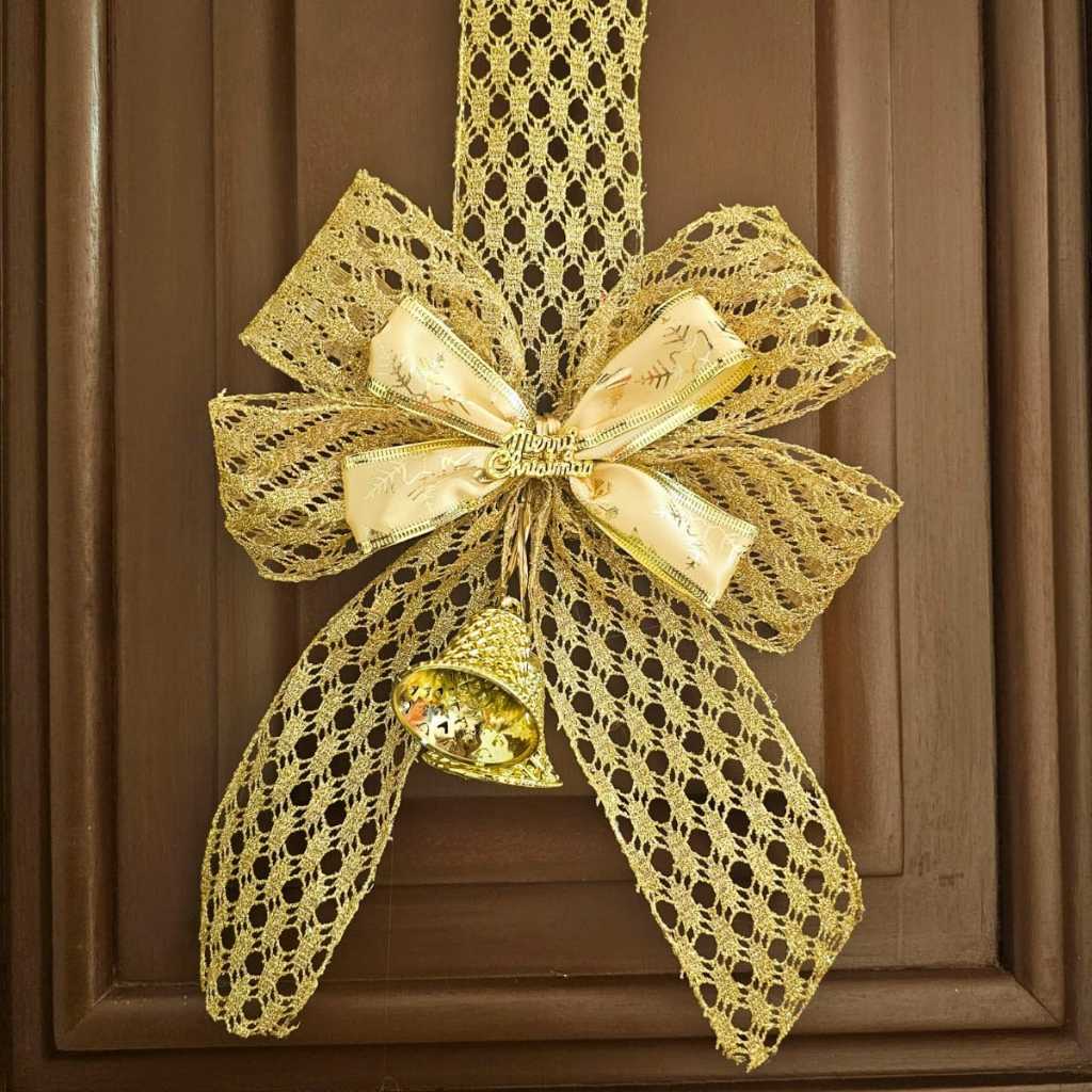 Escapulário De Porta Natal Natalino Dourado Enfeite De Porta