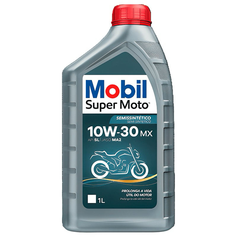 Óleo de Moto Mobil Super Moto 10W30 Semissintético JASO MA2 API SL 1L Original