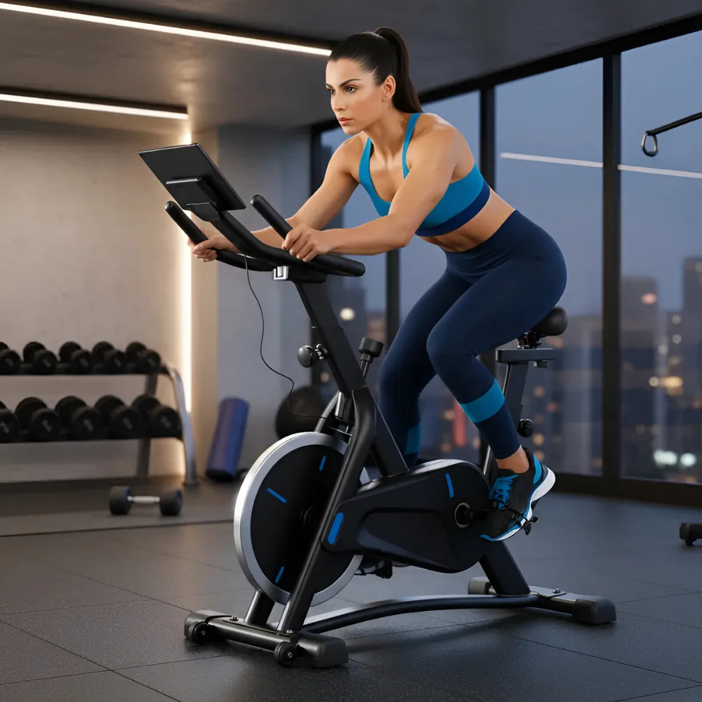 Bicicleta Spinning Ergométrica Para Exercícios Com Monitor LCD Profissional Sport Suporta até 120kg