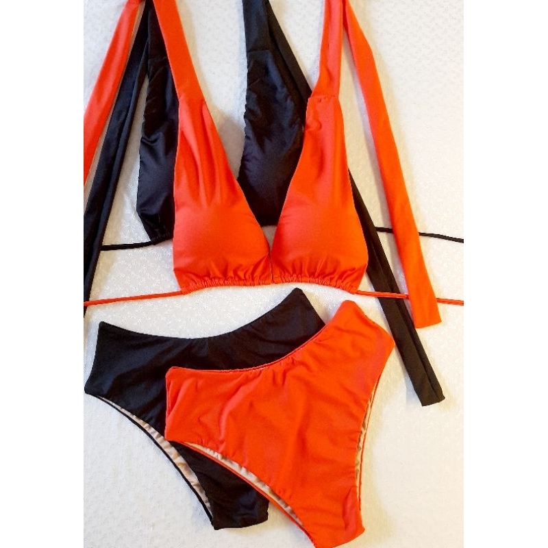 kit com 2 conjuntos Biquíni cortininha praia piscina lazer