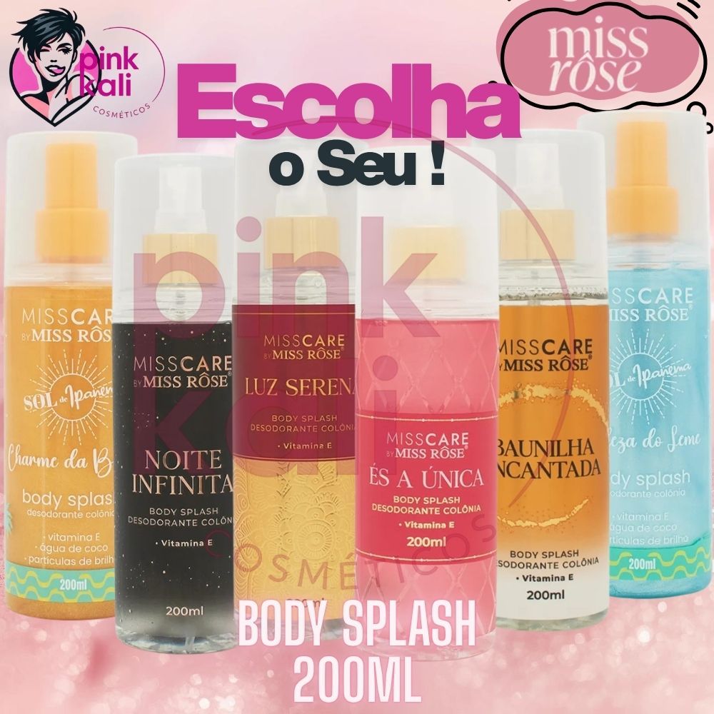 Body Splash 200ml Corporal 200ml Miss Rose desodorante colonia arabe feminino masculino unissex