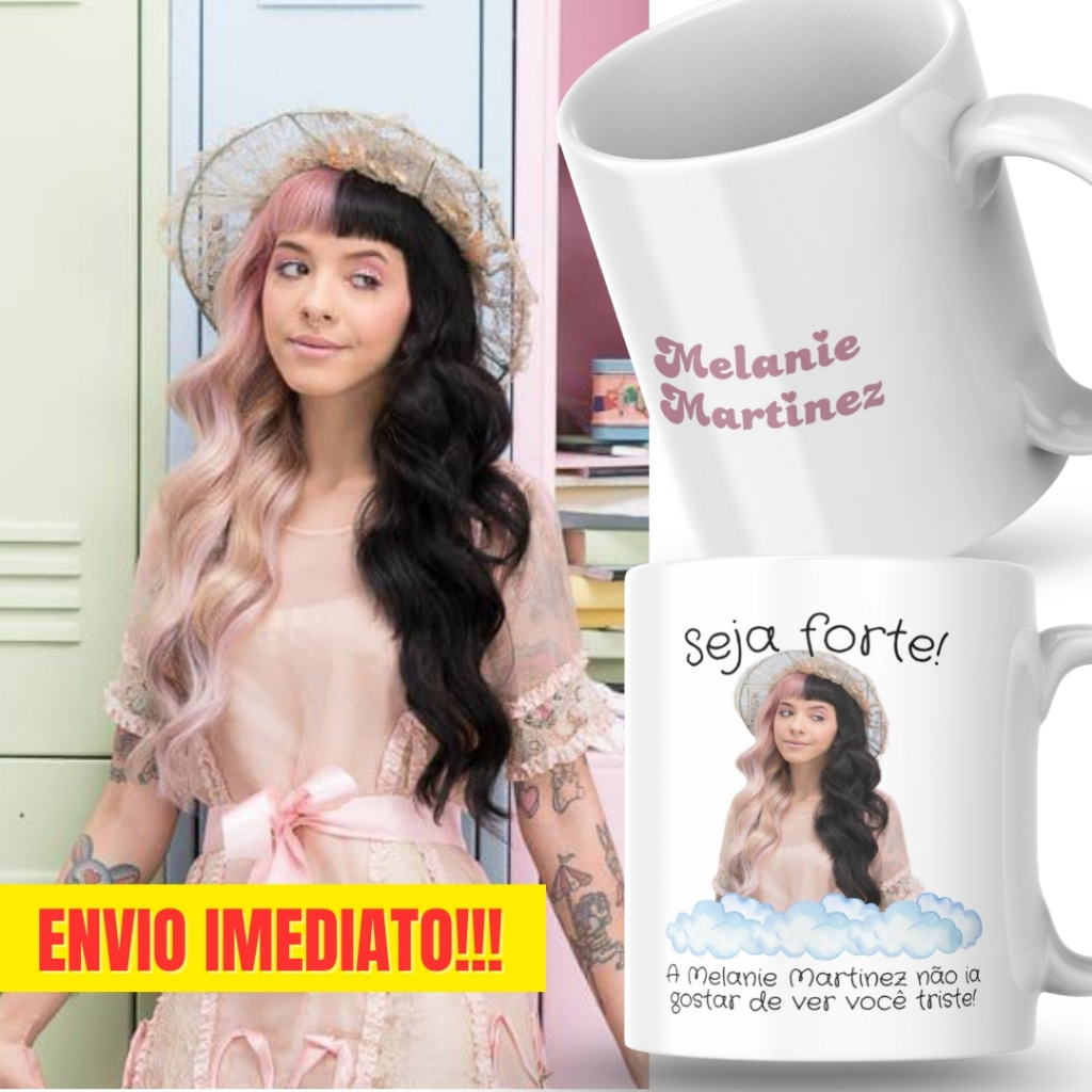 Caneca Xicara Porcelana 325ml Seja Forte Melanie Martinez Personalizada Presente Decoração Casa