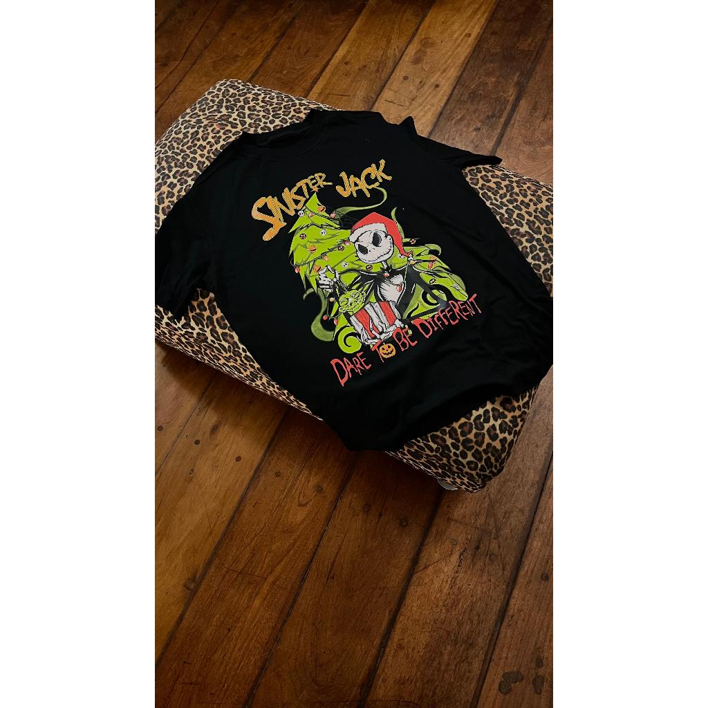 CAMISETA SINISTER JACK COR PRETA LANÇAMENTO NATAL CAMISA ALGODÃO UNISSEX FESTA FIM DE ANO O ESTRANHO MUNDO DE JACK