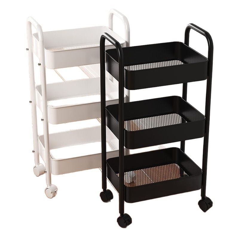 Carrinho Organizador 3 Prateleiras Andares - Aço Carbono com Rodízios com Trava Sala Cozinhha