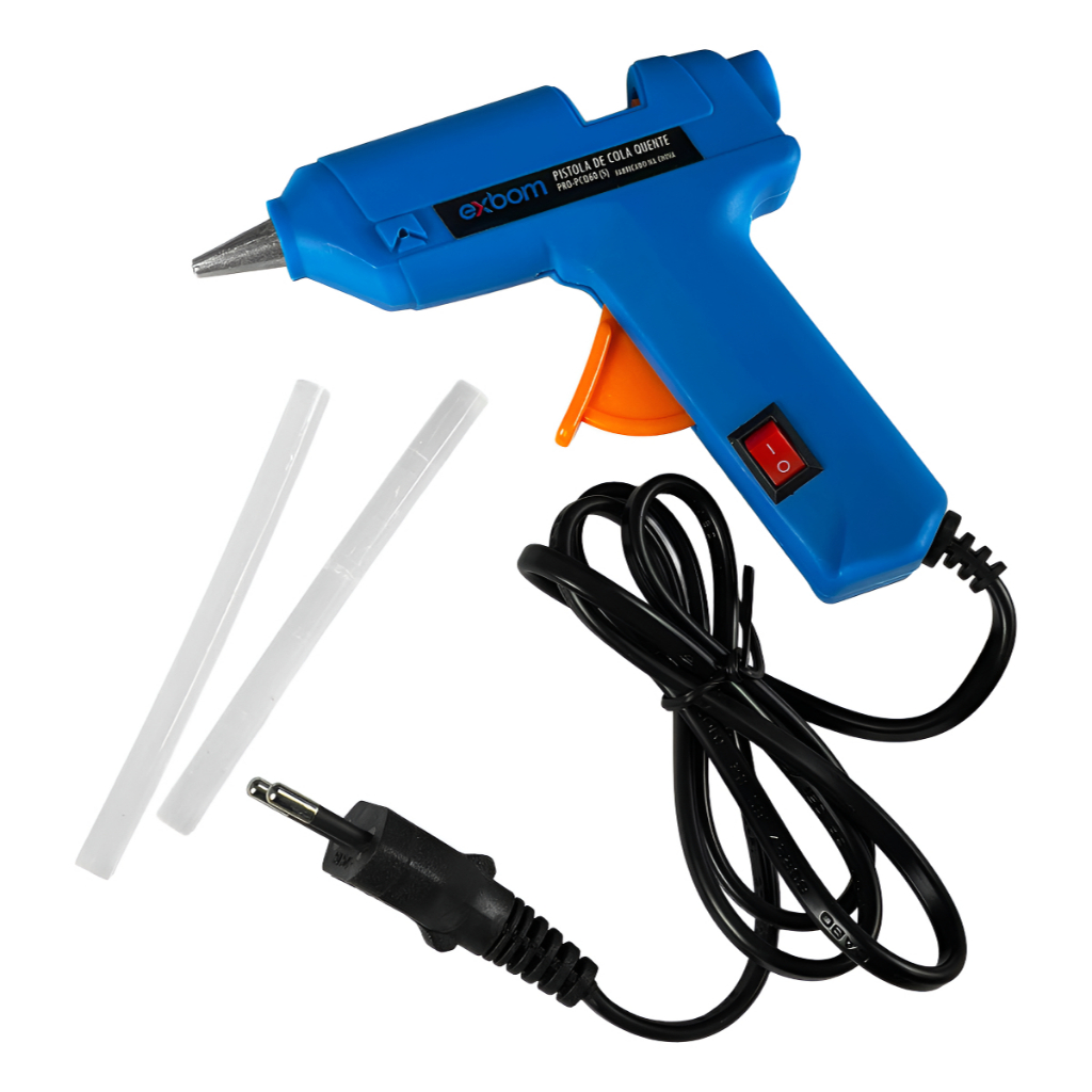 Pistola Cola Quente 20W com Interruptor e Bastão 7mm Ideal para Artesanato e Reparos em Oferta na Shopee