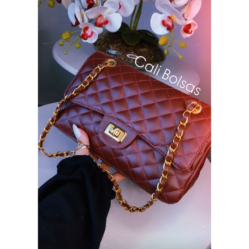 Bolsa Classic Jumbo Média Bordada Metalassê – Estilo Sofisticado em Oferta na Shopee