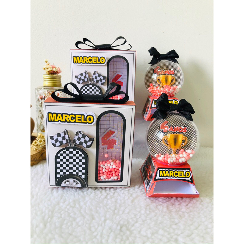Kit com 10 Caixas Personalizadas Aniversário Infantil - Lembrancinha Infantil Fórmula 1- Aniversário Fórmula 1