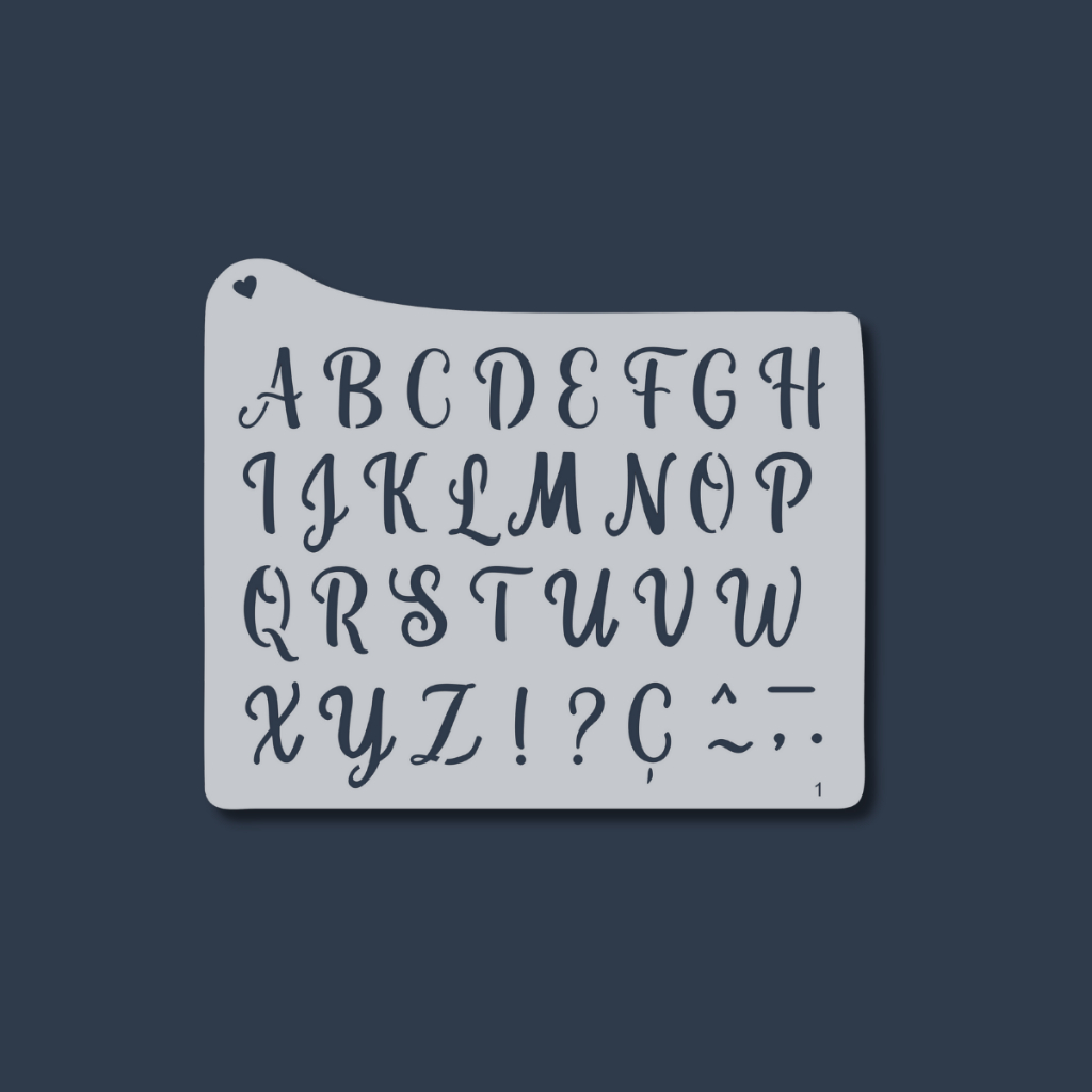 Stencil Molde Mini Alfabeto Pequeno Letras Maiúsculas para Artesanato Pintura Tecido Infantil Mdf