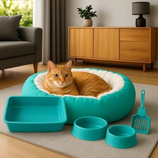 Cama caminha sherpa + kit caixa de areia gatos em Oferta na Shopee