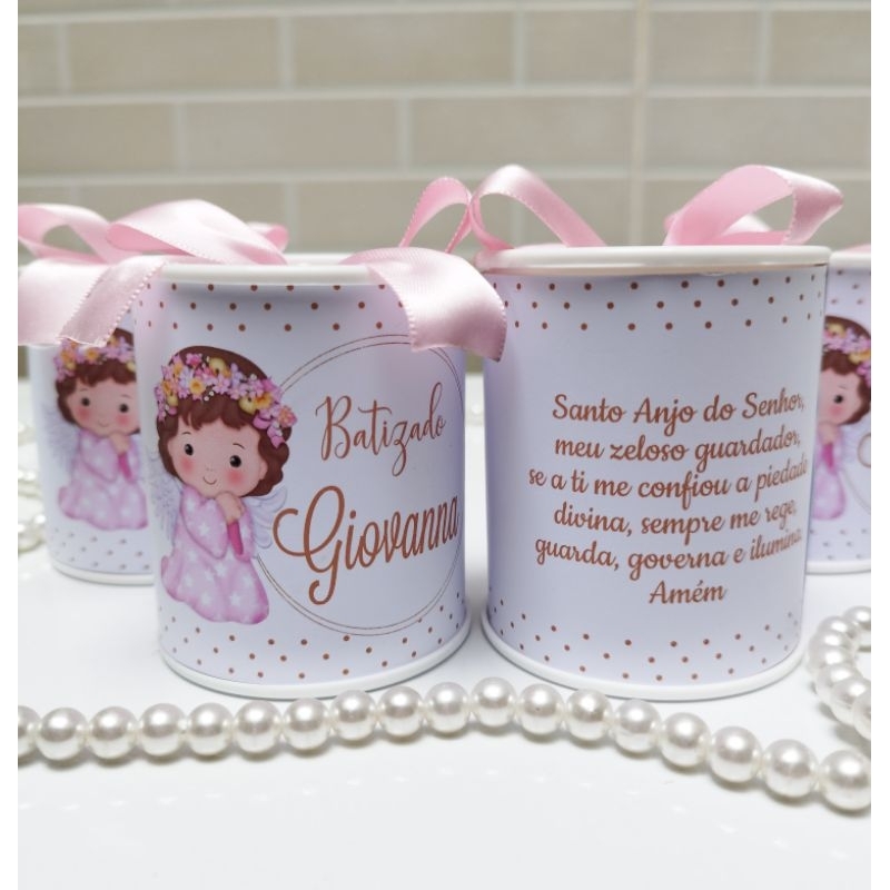 Tubolatas 7 x 6 Batizado menina / Lembrancinha /Tubolata Personalizada / Maternidade / Nascimento / Primeira Eucaristia