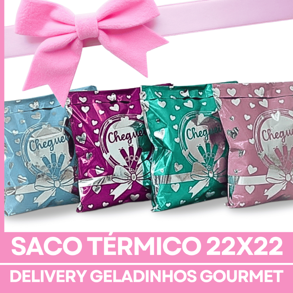 100~400 und - Saco Térmico Delivery Geladinho Sacolé Gourmet - 22x22+4 - Cores