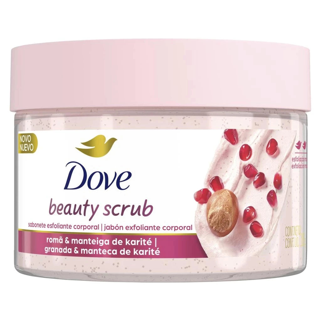 Dove Beauty Scrub – Sabonete Esfoliante Romã & Manteiga de Karité 280G | Renova, Hidrata e Ilumina