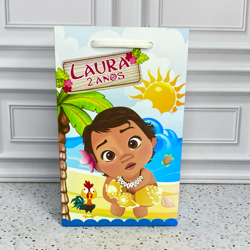 Sacolinha Personalizadas Moana Baby Sacola Personalizada Mimos Lembrancinhas de Aniversário Infantil