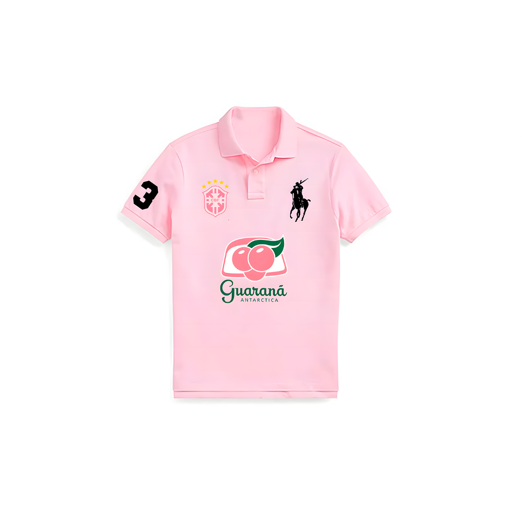 Camisa Polo Piquet Light Pink Brazil Streetwear Crisp London