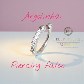 Piercing Falso De Nariz Argolinha Cravejada / Piercing de Pressão Argolinha Piercing Feminino sem Furo em Oferta na Shopee