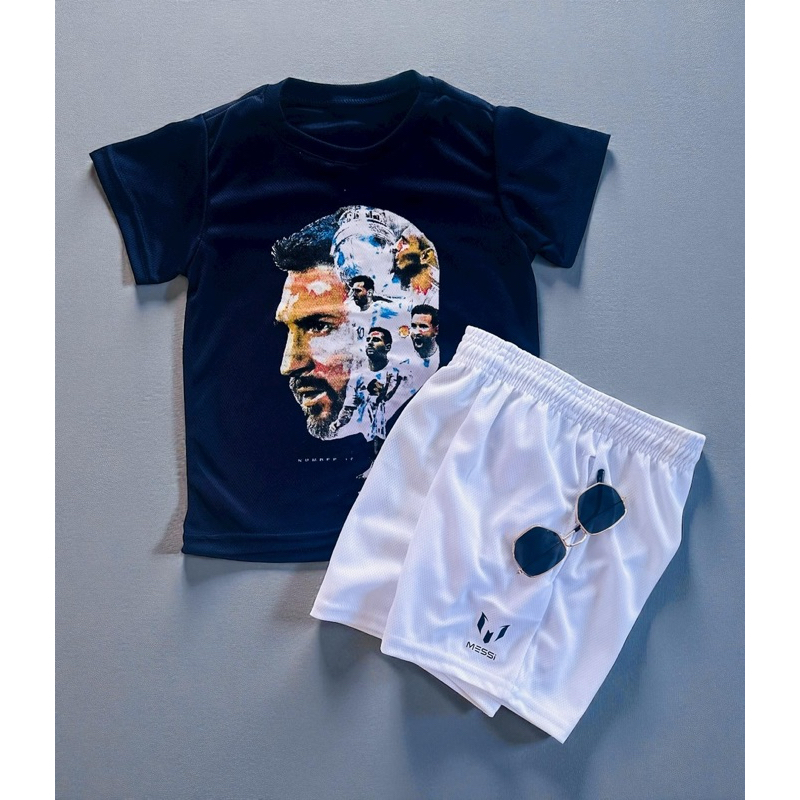 Conjunto Dryfit infantil esportivo casual camiseta e bermuda