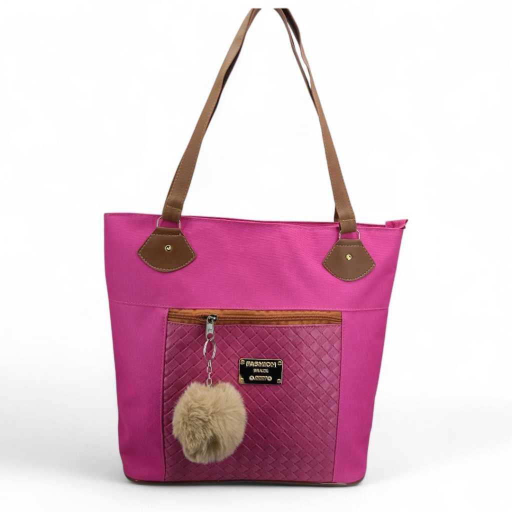 Bolsa Feminina  Luxo com Pompom de brinde – Estilo, Espaço e Elegância!
