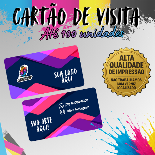 100 Cartões de Visita Premium – Brilho Frente e Verso (Verniz Incluso) em Oferta na Shopee