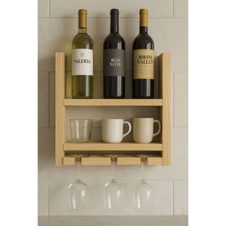 Bar de Madeira Pinus Adega Madeira  Vinho Bebidas Porta taça Suporte garrafa em Oferta na Shopee