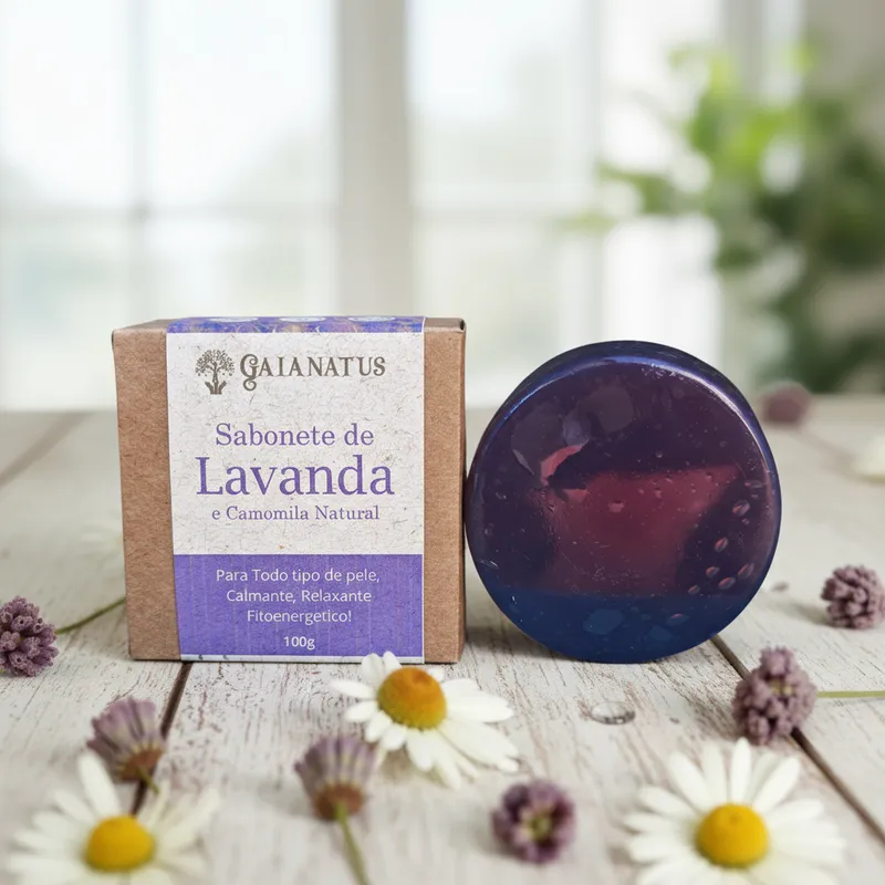 Sabonete de Lavanda e Camomila Calmante Relaxante Fito energético Natural Vegetal