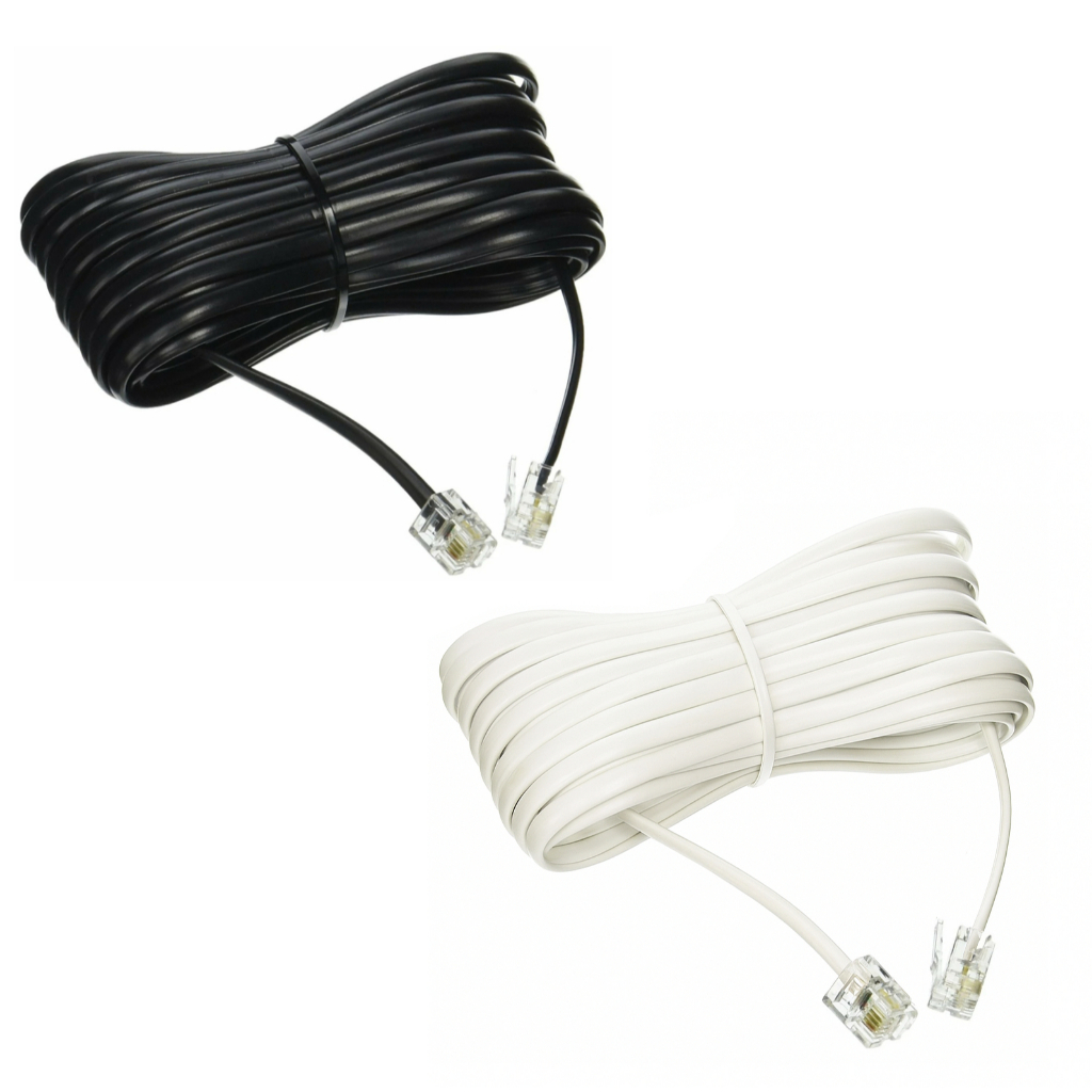 Cabo Fio Extensão Liso Para Telefone E Ramais 4 Vias Rj11 Cores - 10 Metros