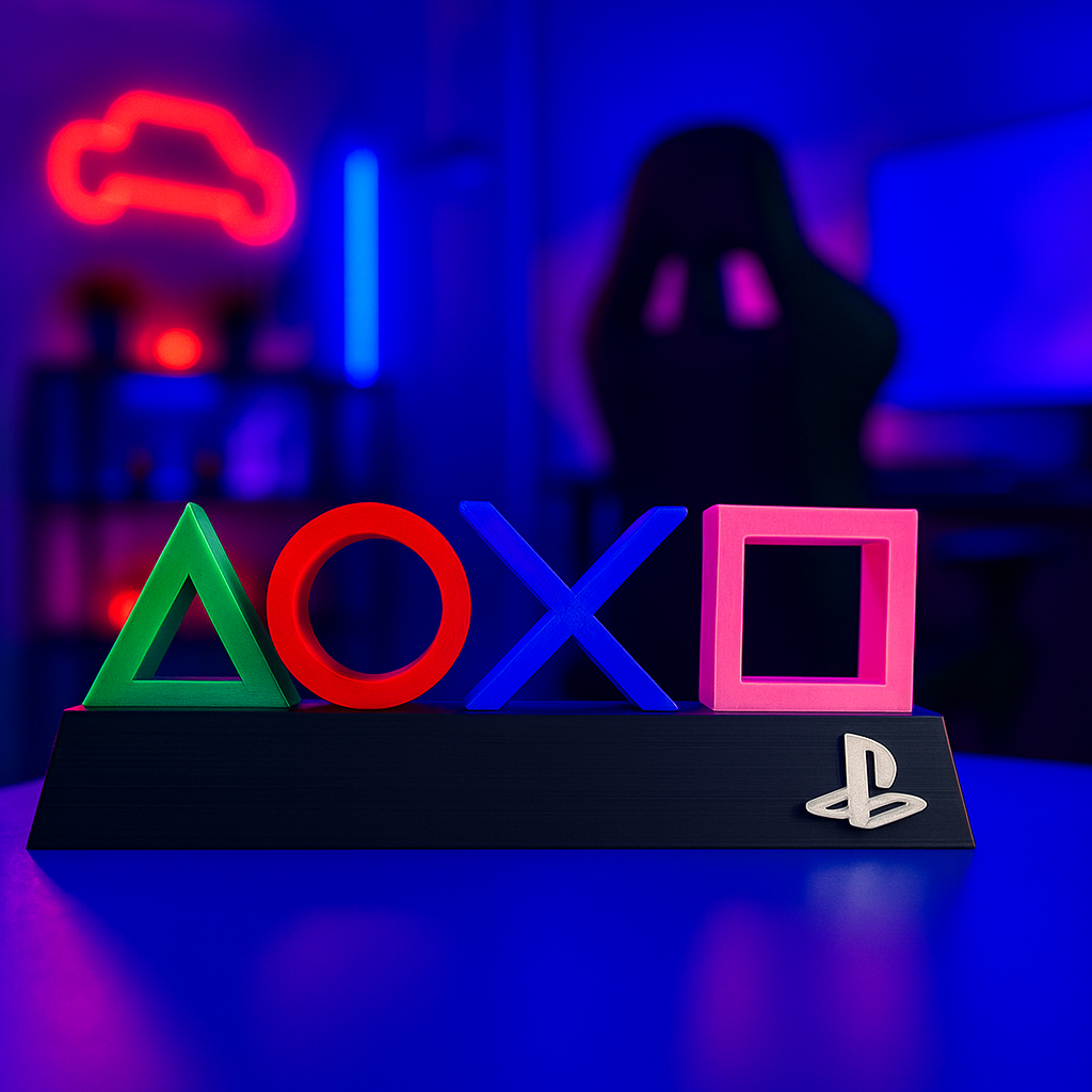 Logo PlayStation -  Decorativo Geek – Triângulo, Círculo, X e Quadrado - 13/18/23cm - SEM LED em Oferta na Shopee