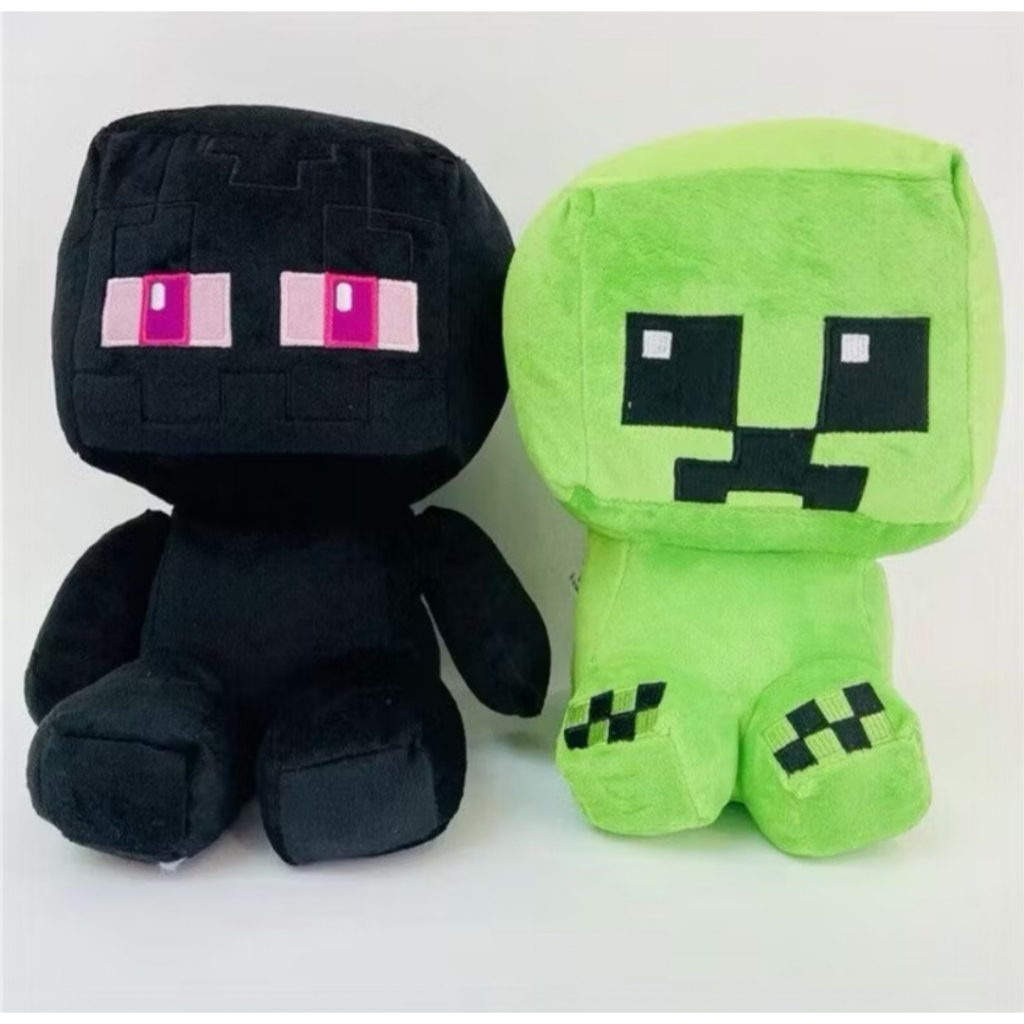Boneco de pelúcia Gamer monstrinho verde ou preto de 23 cm em Oferta na Shopee