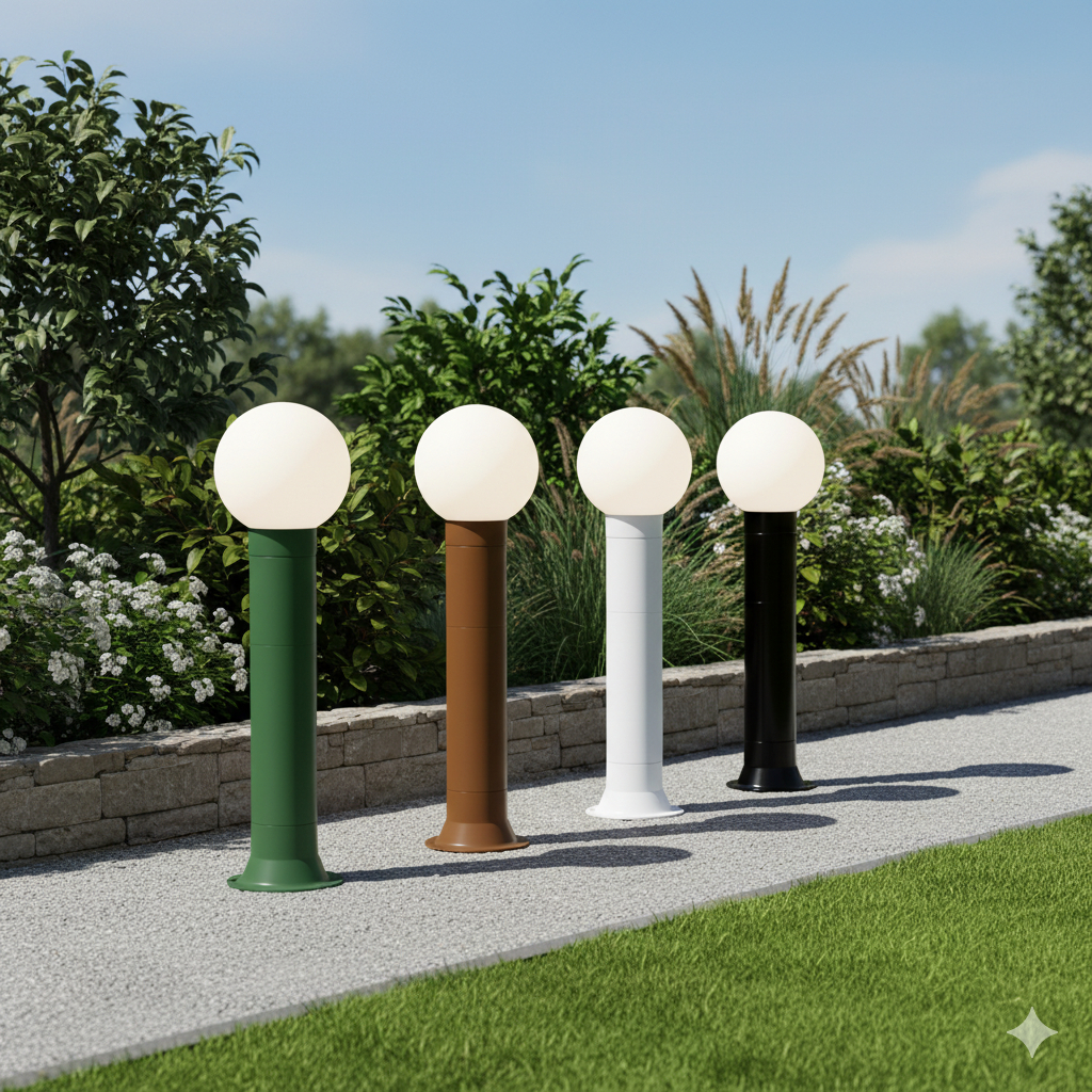 Poste Balizador Luminária Globo Sítio Jardim 55cm