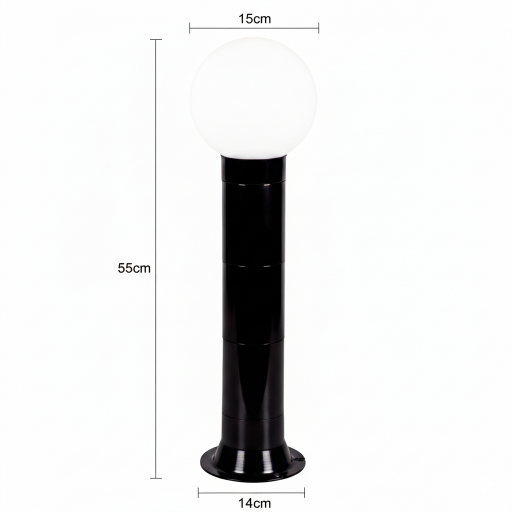 Poste Balizador Luminária Globo Sítio Jardim 55cm
