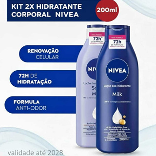 Kit 2 Unidades Hidratante Perfumado Nivea 200ml - Milk/Soft Milk - A Sua Escolha em Oferta na Shopee
