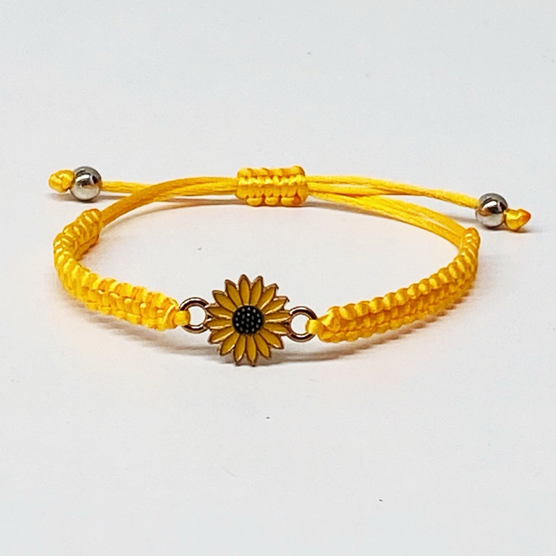 Pulseira Girassol Amarela da Sorte em Macramê Ajustável em Oferta na Shopee