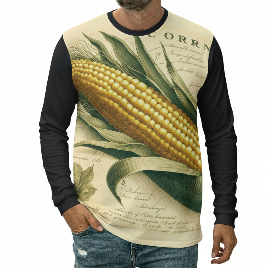 Camiseta Milho Cereal Alimento Humano Espiga Manga Longa