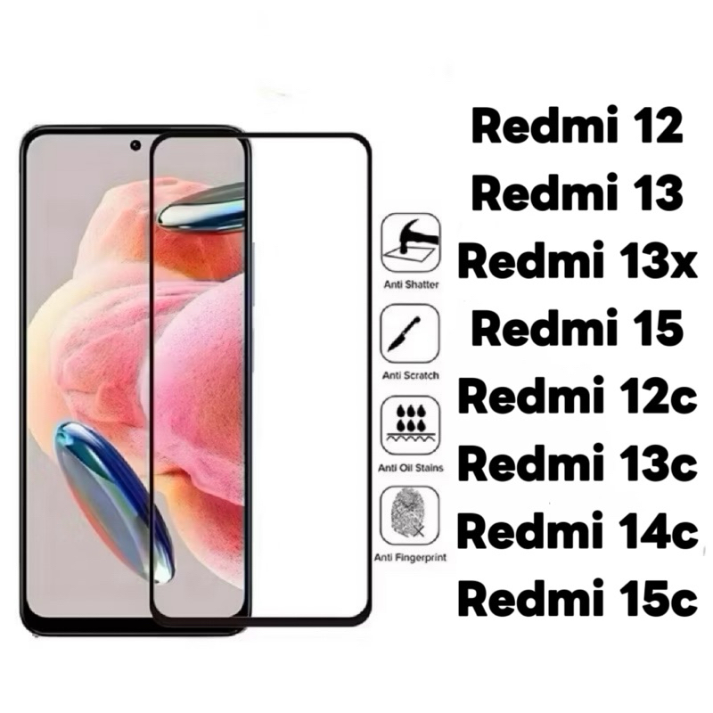 Kit 3Pcs/5Pcs Película De Vidro Temperado 3D Para Xiaomi Redmi 15c 15 14c 13c 12c 13 12 13x redmi14c redmi13x 4G 5G em Oferta na Shopee