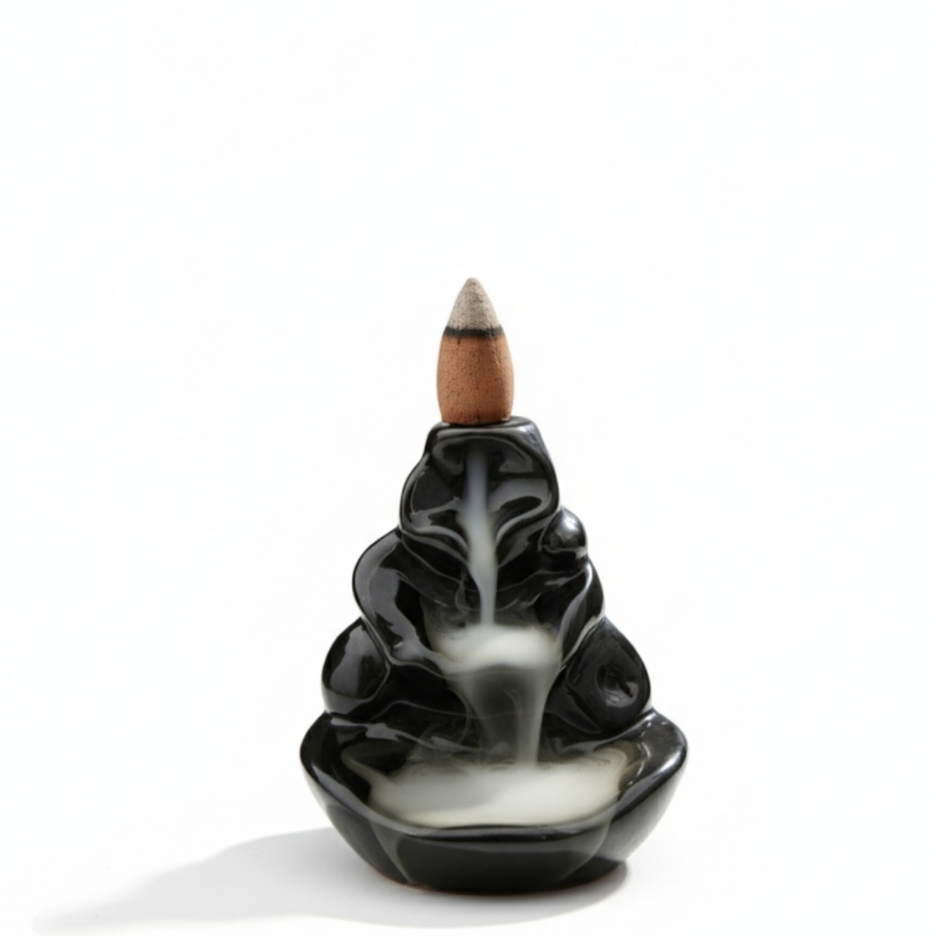 Imagem Incensário Cascata Fumaça Invertida 8cm Resina Magia Visual e Relaxamento