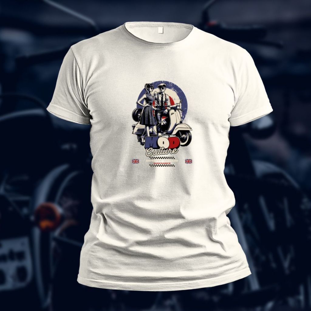 Camiseta Masculina Feminina | Estampa Vintage Casal Lambreta | Camiseta Unissex Personalizada em Poliéster e Elastano